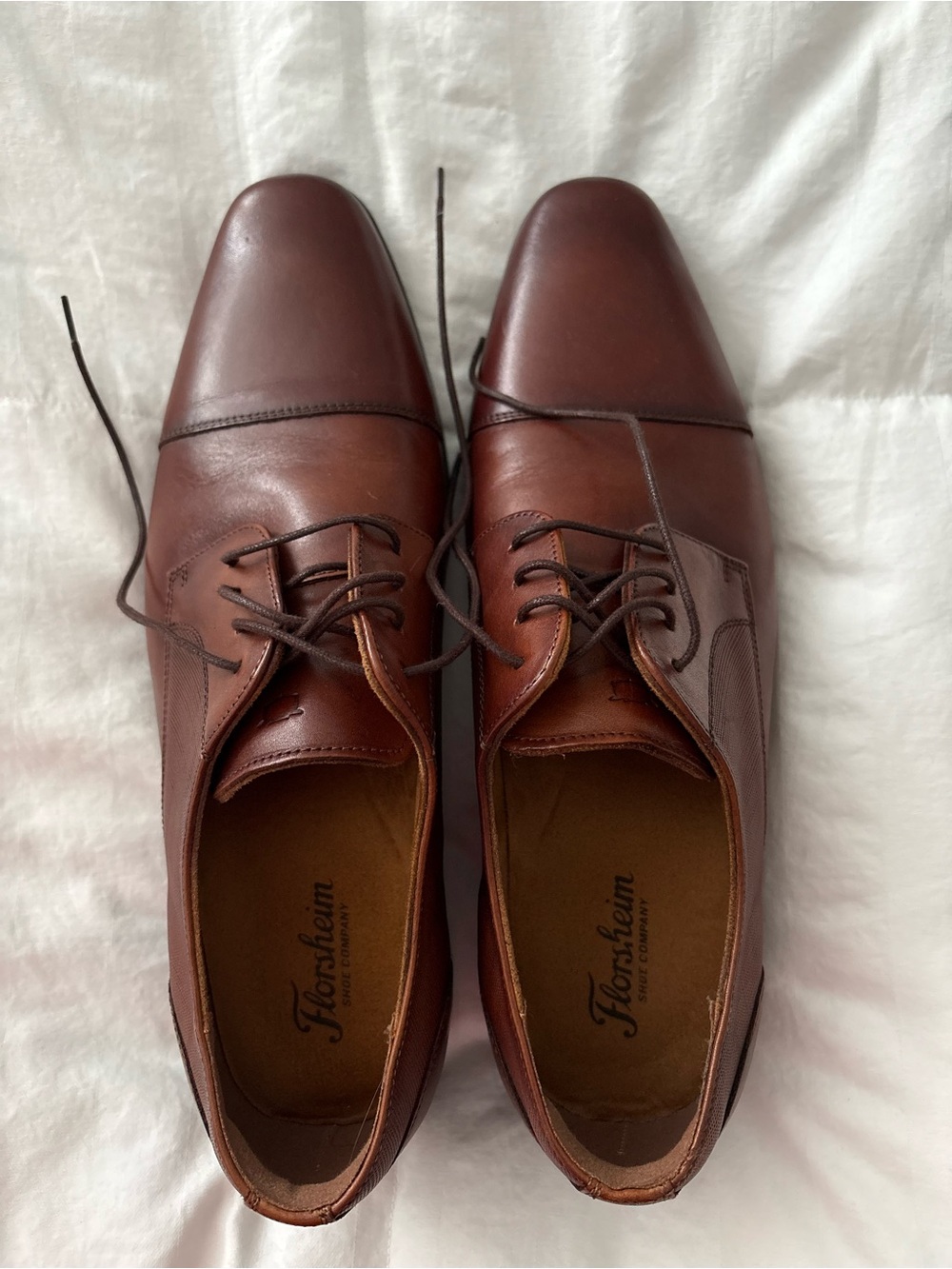 Florsheim Men's Dark Brown Leather Cap-Toe Oxfords